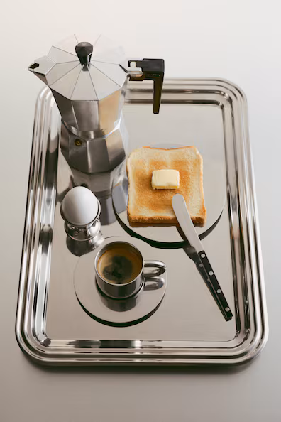 Чашка для эспрессо из нержавеющей стали с блюдцем