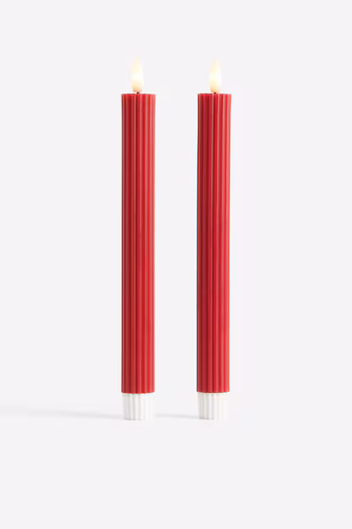 Набор из 2 светодиодных рифленых свечей- Заказать в России