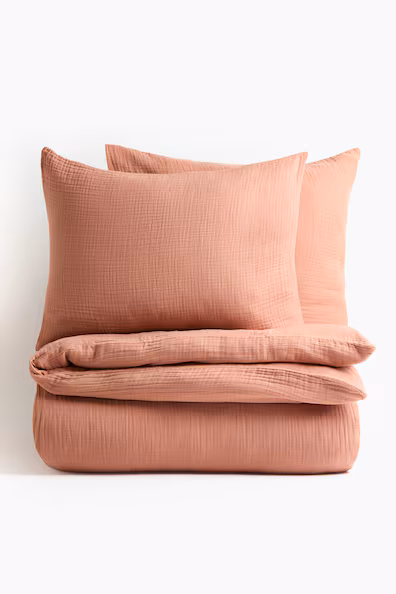 Набор покрывала для двуспальной кровати, цвет ржаво-красный