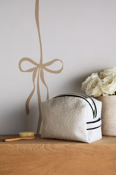 Сумка для пеленания с вышивкой из ткани букле