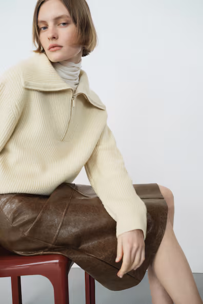 Юбка из искусственной кожи