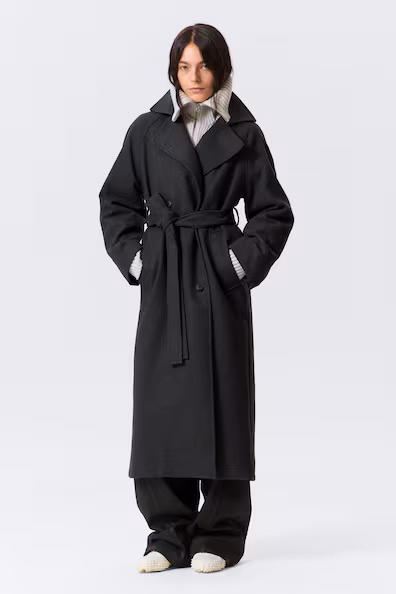 Пальто KIA OVERSIZED из смесовой шерсти с двубортной застежкой