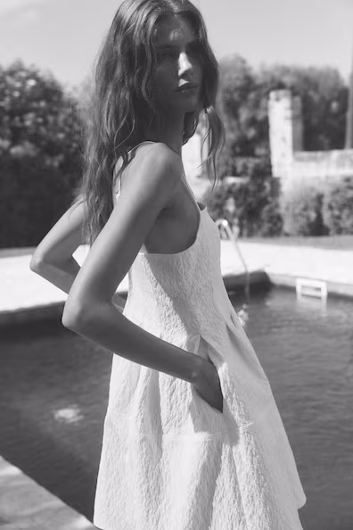 Платье с бретельками из жаккарда- Заказать в России