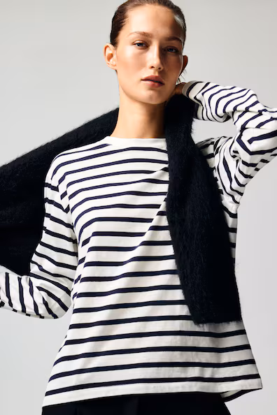 Свитер с длинными рукавами из хлопка- Заказать в России