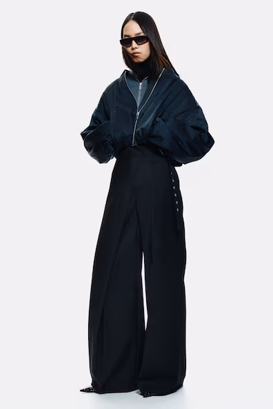 Брюки из шерстяной смеси с узором- Заказать в России