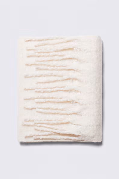 Толстый шарф с бахромой