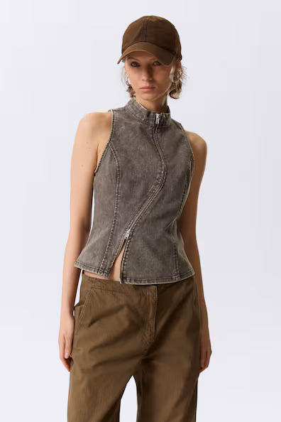 Топ без рукавов с застежкой на дугу- Заказать в России