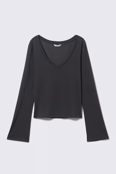 Топ с длинным рукавом и вырезом лодочкой- Заказать в России