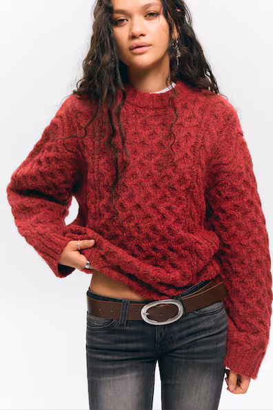 Текстурный свитер из рубчикового трикотажа