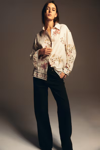 Рубашка из смеси льна- Заказать в России