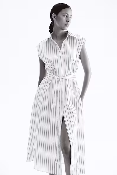 Платье-рубашка из смеси льна- Заказать в России