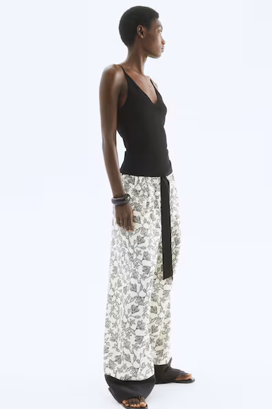 Широкие брюки с завязкой- Заказать в России