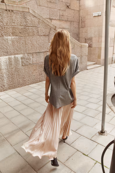 Длинная плиссированная юбка- Заказать в России