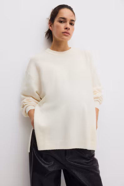 MAMA свитер с боковыми разрезами- Заказать в России