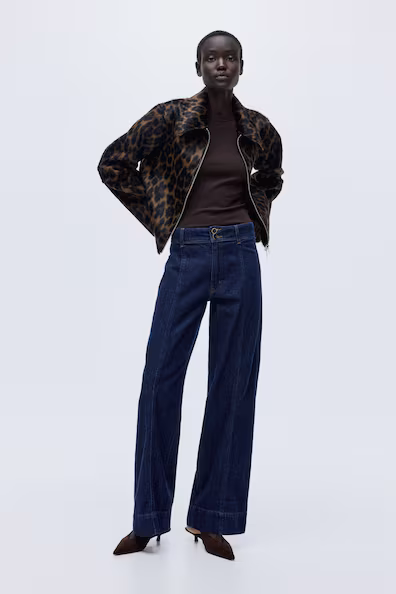 Широкие джинсы до щиколотки