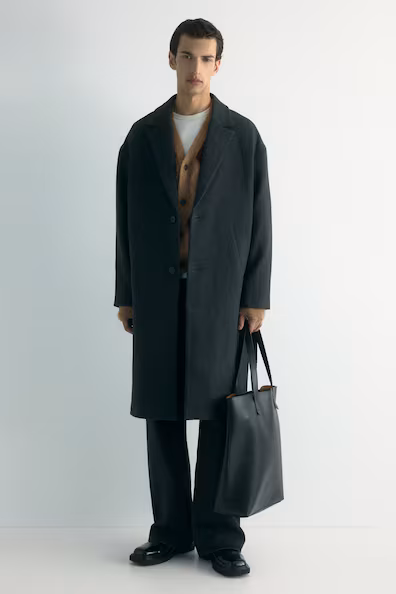 Пальто с однобортной застежкой из шерстяной смеси- Заказать в России