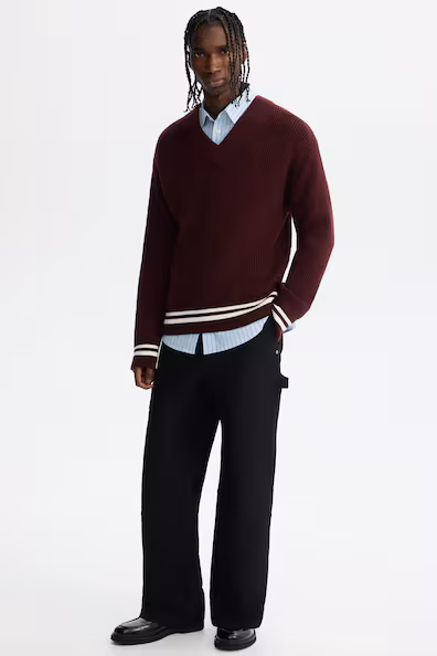 Свитер из рубчатой ткани прямого кроя- Заказать в России