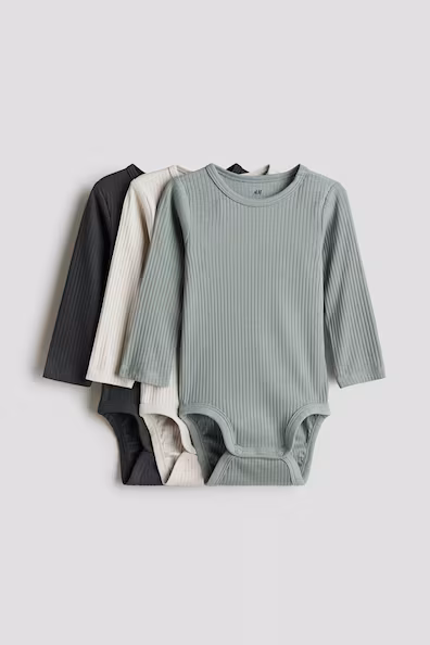 Набор из 3 рубчиковых боди- Заказать в России