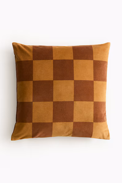 Подушка из вельвета в клетку- Заказать в России