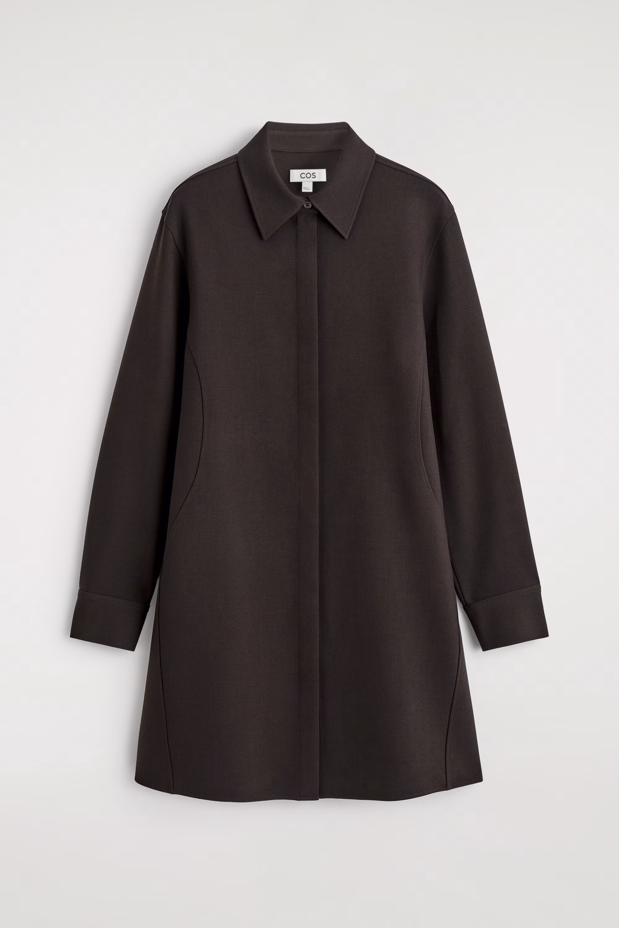 Мини-платье-рубашка с длинными рукавами- Заказать в России