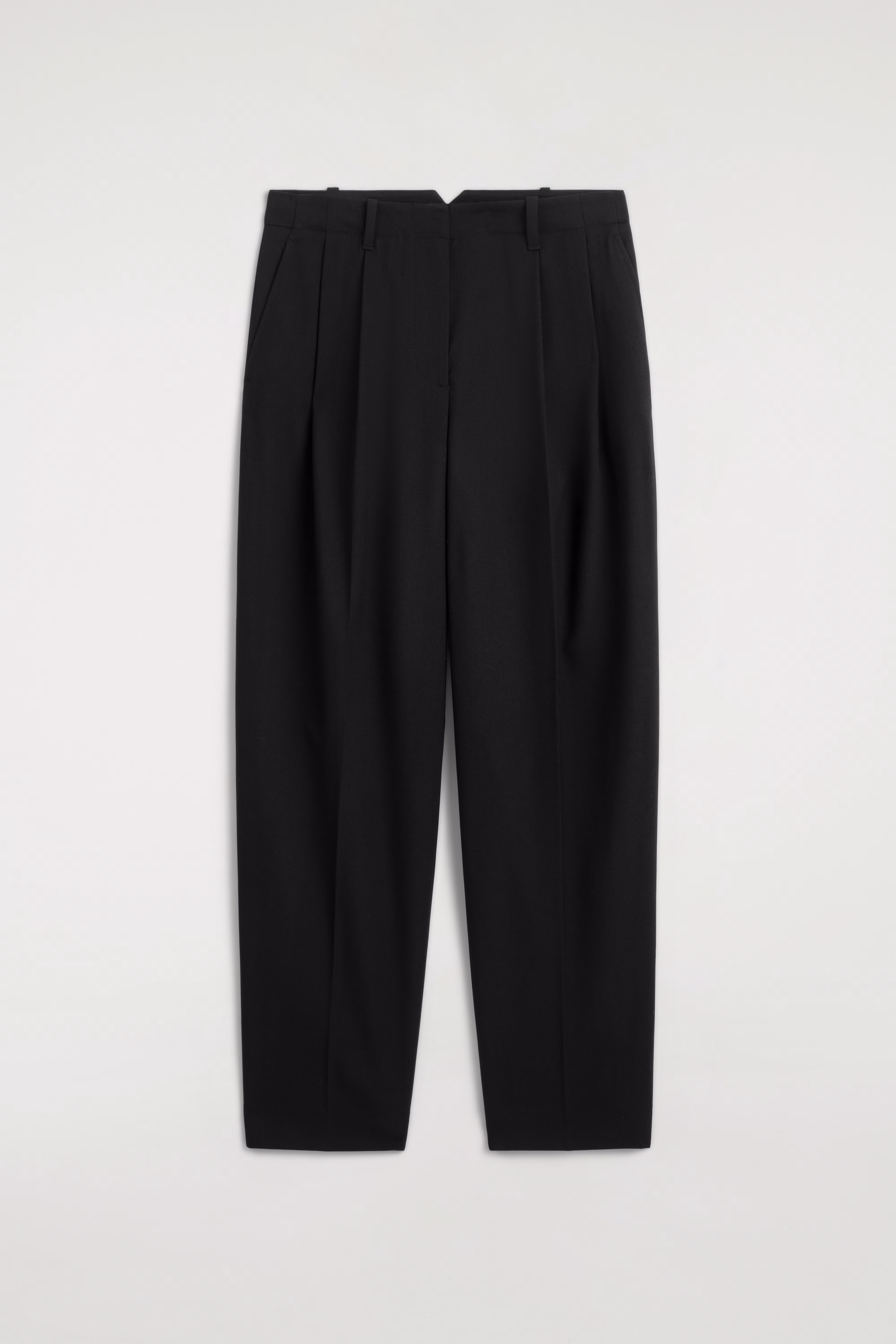 Брюки-клеш из шерсти со складками