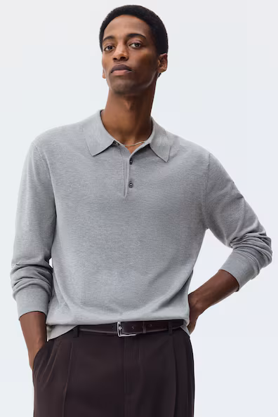 Поло из тонкой вязаной ткани REGULAR FIT- Заказать в России