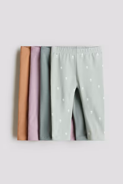 H&M Пачка из 4 леггинсов из хлопкового джерси