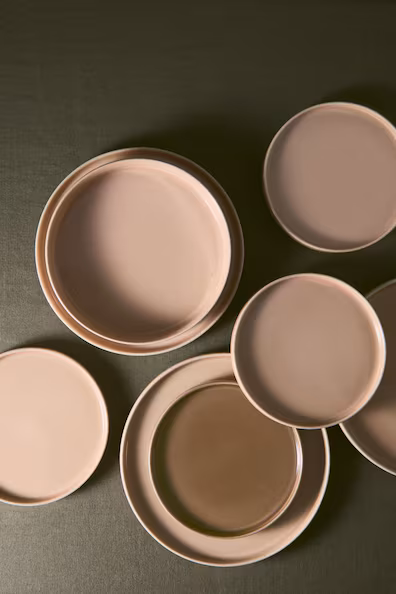 Набор из 2 средних тарелок из фарфора благородной керамики