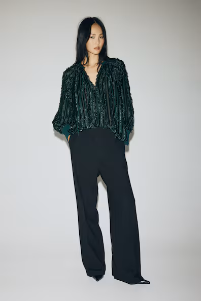 Блуза с завязками на горловине- Заказать в России