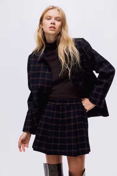 Юбка-шорты с утяжкой из смеси шерсти