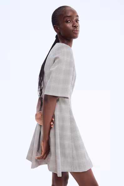 Платье из саржи с подчеркнутой талией- Заказать в России