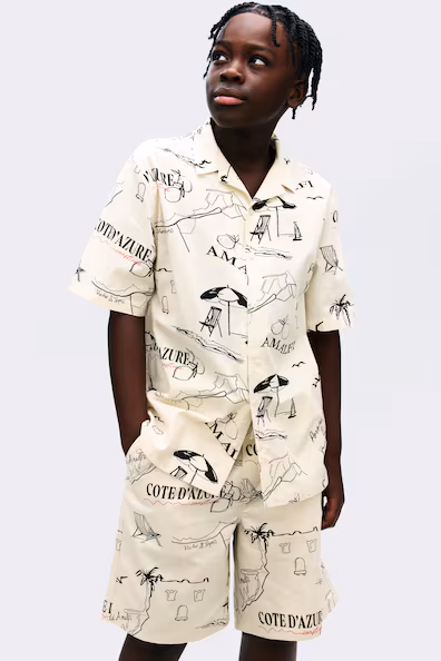 H&M Хлопковые шорты из хлопковой саржи H&M