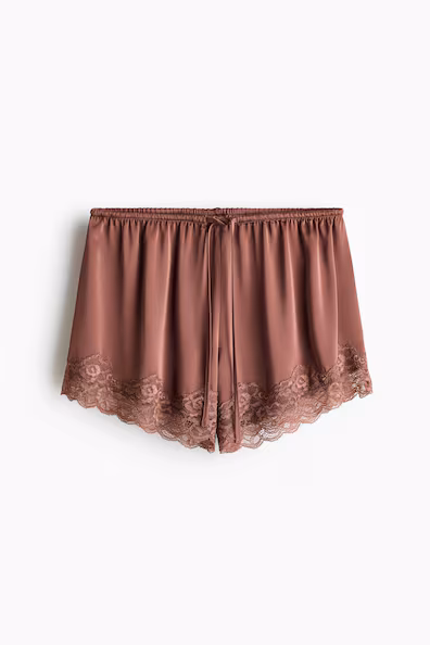 Шорты из атласа с кружевом H&M- Заказать в России