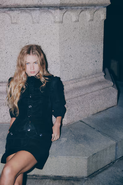 Мини-юбка с пуговицами со стразами H&M- Заказать в России