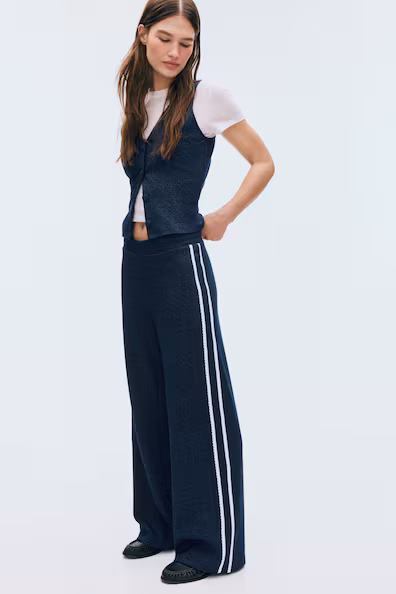 Брюки из джерси с кружевом