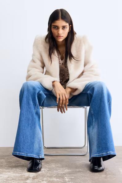 H&M Меховое пальто купить с доставкой.