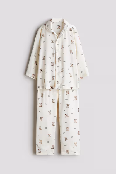 Пижама с принтом из атласа- Заказать в России