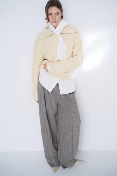 Свитер из рубчиковой ткани с молнией- Заказать в России