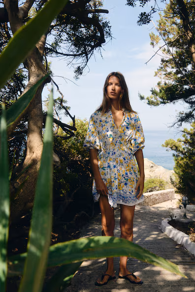 Платье с поясом для завязывания- Заказать в России