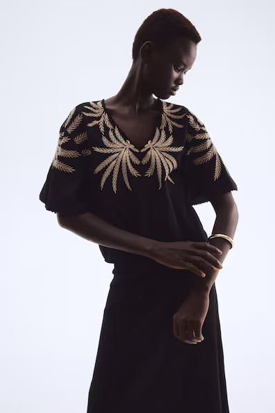 Топ с вышивкой- Заказать в России