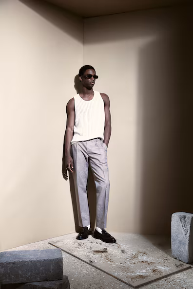 Брюки в классическом стиле из смесового льна REGULAR FIT- Заказать в России