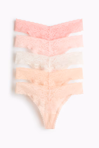 Пакет из 5 трусиков THONG из кружева