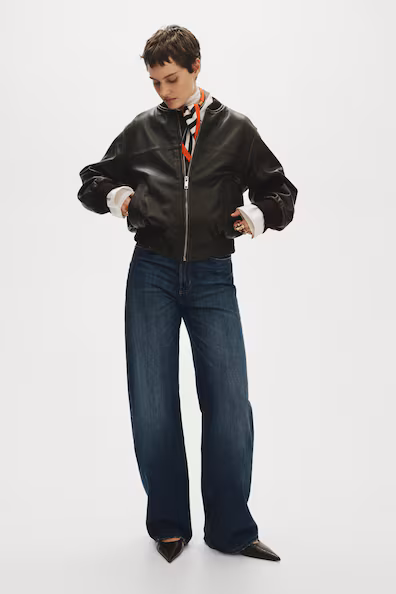 Широкие джинсы с высокой талией- Заказать в России