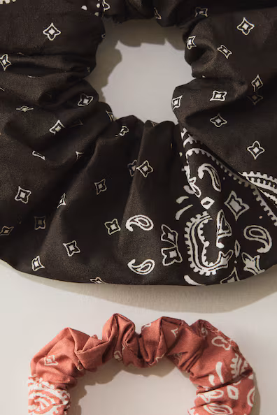 Набор из 2 резинок для волос из хлопка