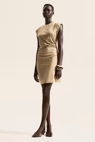 Платье из интерлока с наплечниками- Заказать в России