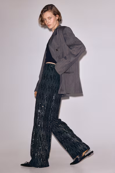 Брюки со стразами