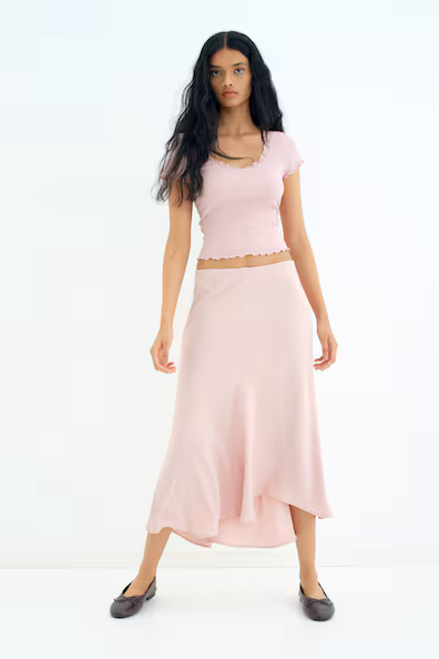 Асимметричная миди-юбка- Заказать в России