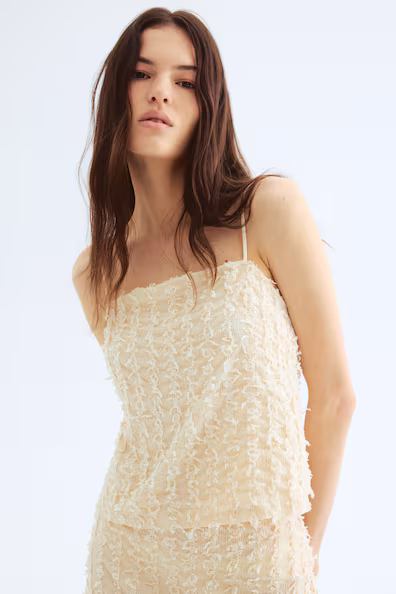 Топ с оборками на бретелях