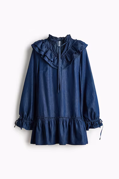 Платье в ганге с оборками- Заказать в России