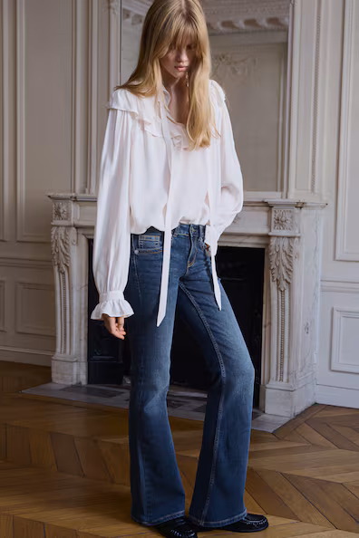 Джинсы с низкой посадкой и расклешенные штанины- Заказать в России